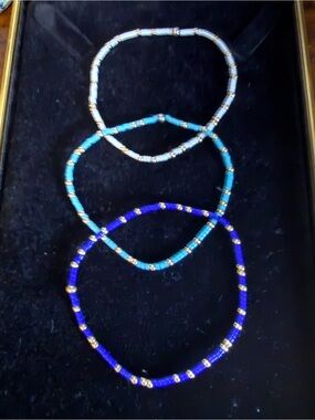 E-Newton Inspired Bracelets - Set of 3 Glass beads accented by gold-filled beads